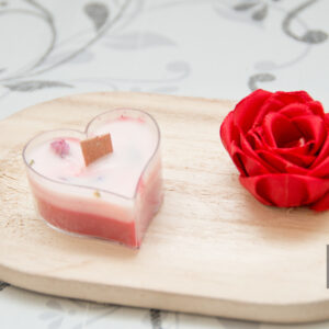 Mini bougie parfumée chauffe plat coeur